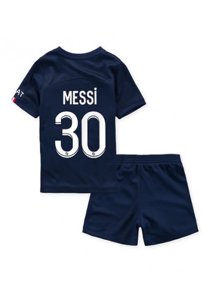 Fotbalové Dres Paris Saint-Germain Lionel Messi #30 Dětské Domácí Oblečení 2022-23 Krátký Rukáv (+ trenýrky)